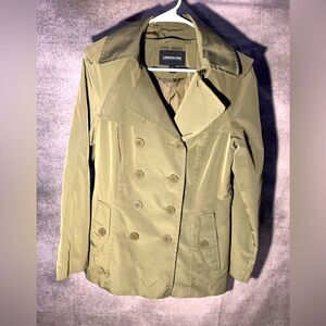 London Fog, Double Breasted Trench‎ Coat, Ladies, Size Small Olive Green